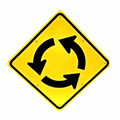 24" Solar Powered LED Flashing Roundabout Sign