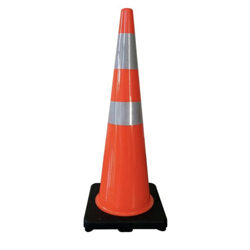 (Price for 5) 36” Orange Traffic Parking Cone with Black 10lbs. Base