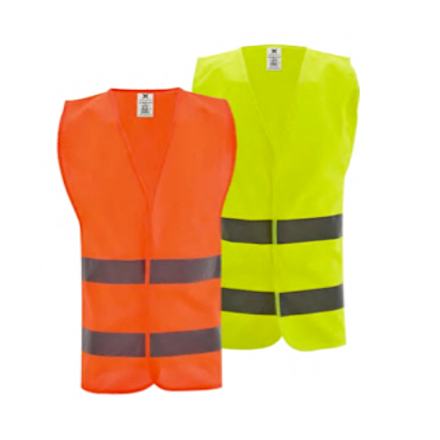 Bundle of 50 - Polyester Vest with Hi-Vis Reflective Tape and Velcro Closure