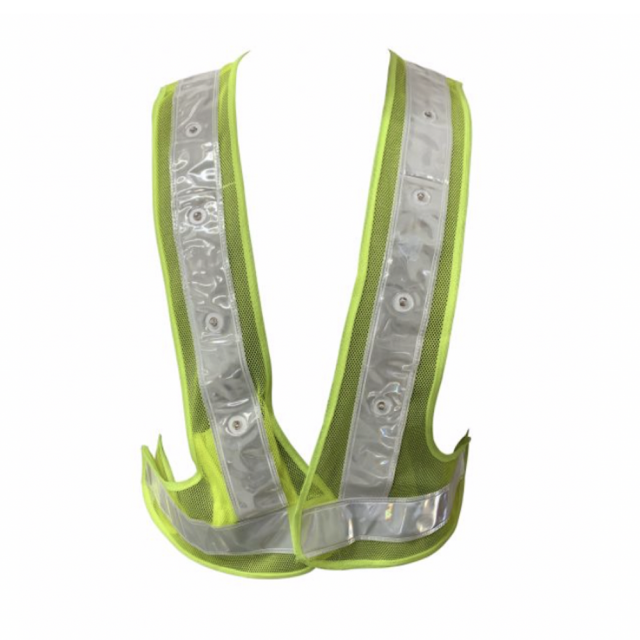 Bundle of 50 - LED Flashing Polyester Vest with Hi-Vis Reflective Tape and Velcro Closure