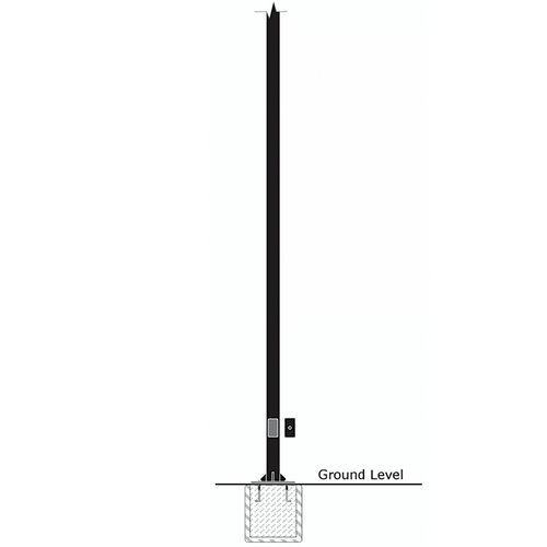 12ft Aluminum 3" Round Light Pole