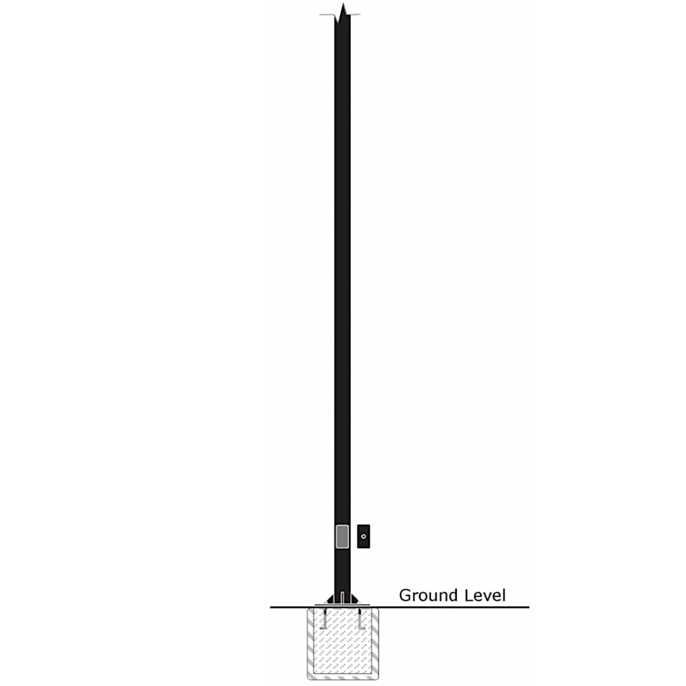 10ft Aluminum 3" Round Light Pole