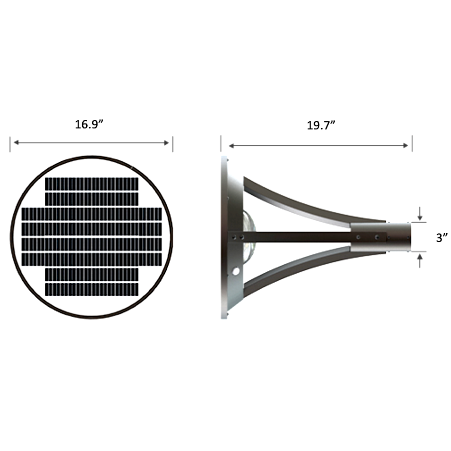 30W Solar LED Post Top Area Light