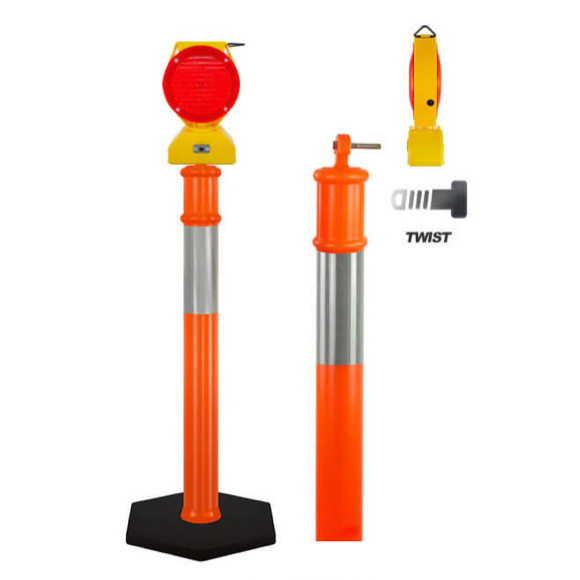Solar Flashing LED Barricade Beacon Light