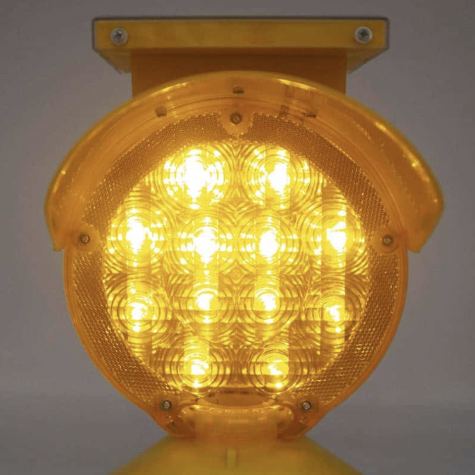 Solar Flashing LED Barricade Beacon Light