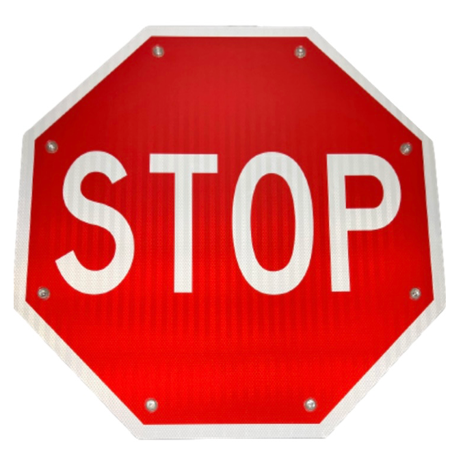 Produced in the United States: 30" Flashing Perimeter LED Stop Sign