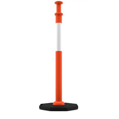 (Price for 5) 45" H Traffic Safety Delineator in Traffic Safety Orange Color with Reflective White