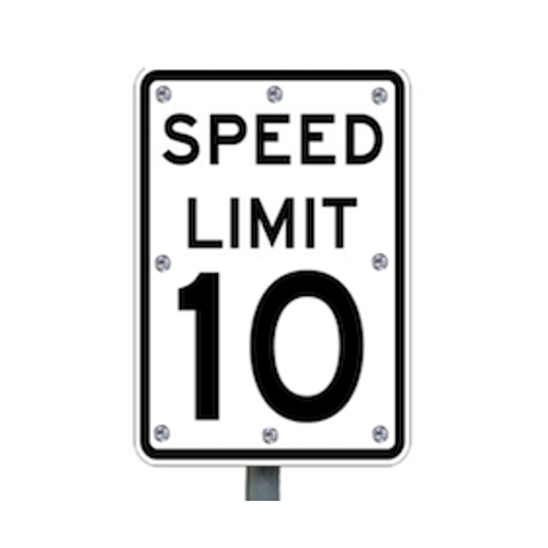 10mph Flashing Speed Limit Sign for Enhanced Safety