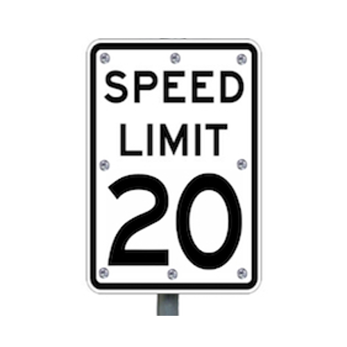20mph Solar Flashing Speed Limit Sign