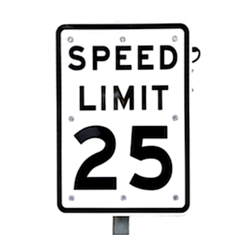 25mph Solar LED Flashing Speed Limit Sign