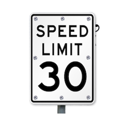 30mph Flashing Speed Limit Sign for Enhanced Driver Awareness