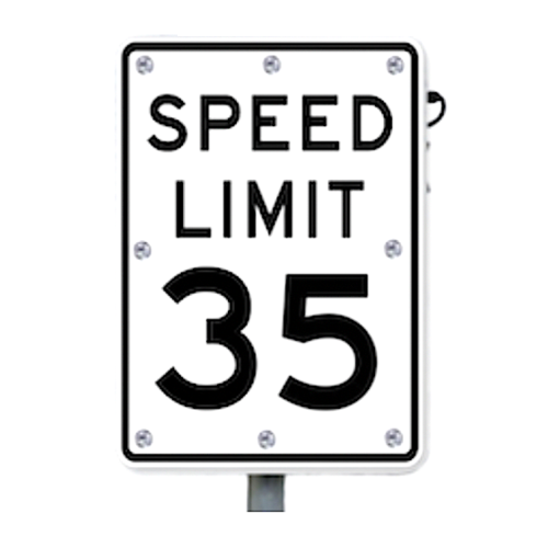 35mph Flashing Speed Limit Sign for Enhanced Driver Safety