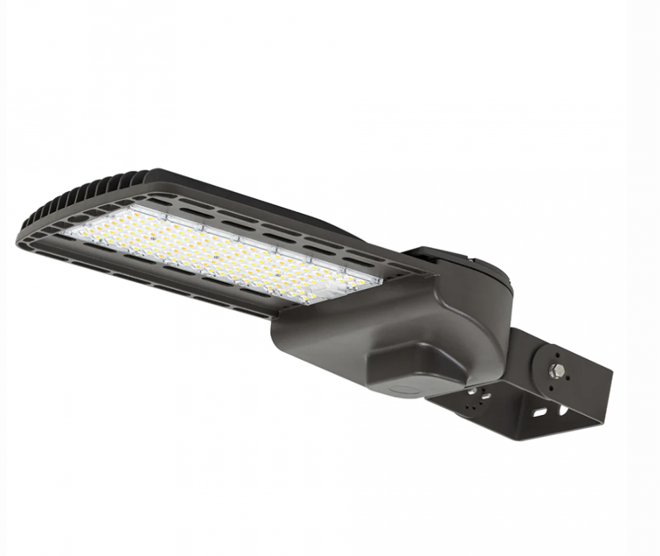 120W - 300W Adjustable Wattage AC Powered LED Shoebox Street Light with Adjustable Kelvin