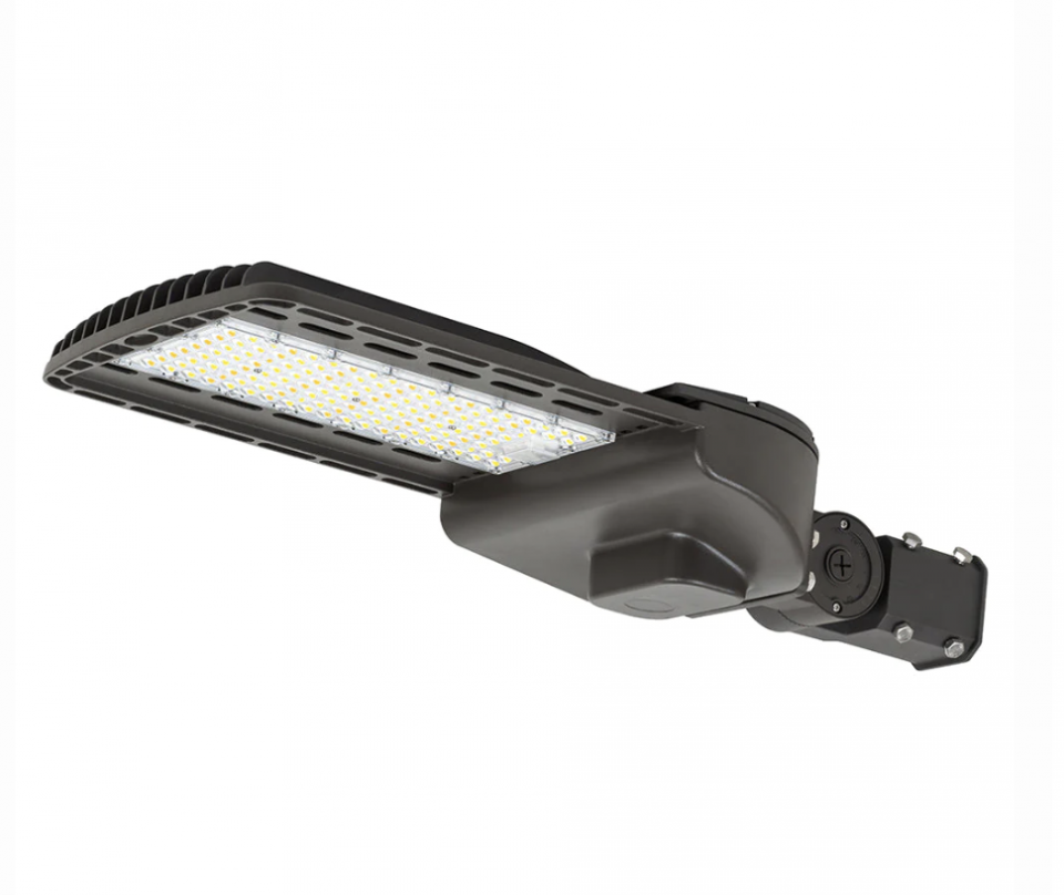 120W - 300W Adjustable Wattage AC Powered LED Shoebox Street Light with Adjustable Kelvin