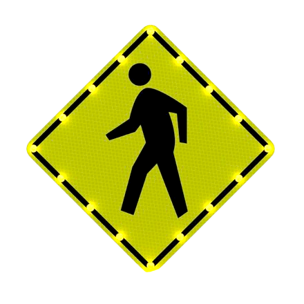 Produced in the United States: 30" Flashing Perimeter LED Crosswalk Sign