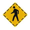 Produced in the United States: 30" Flashing Perimeter LED Crosswalk Sign