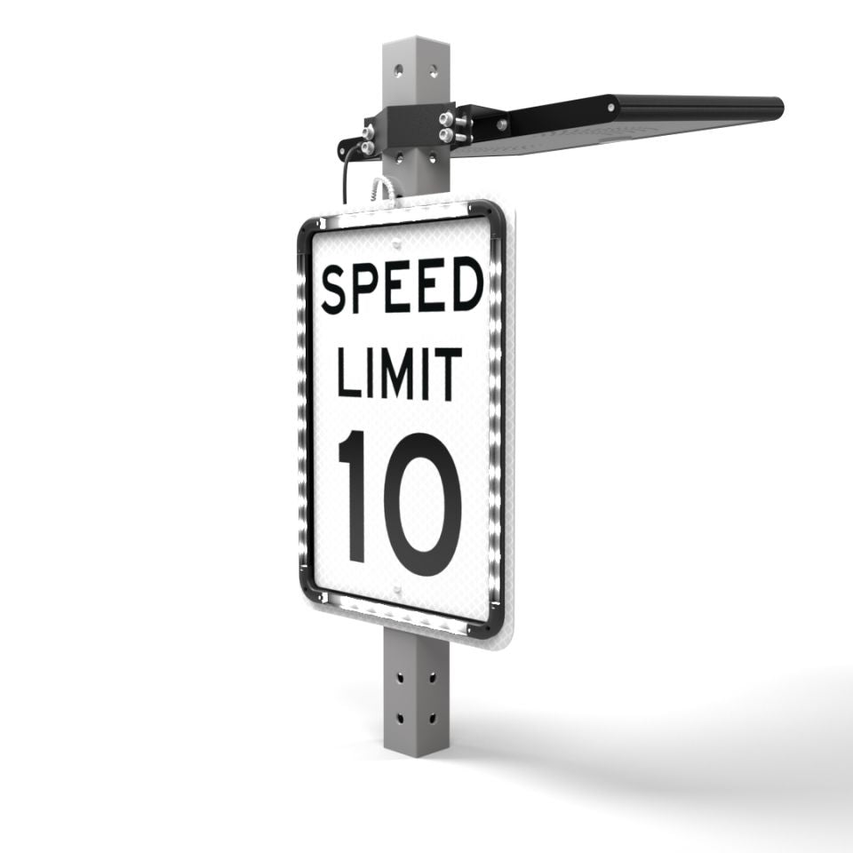 Helios Series 18"x24" Solar Powered Flashing MPH Speed Limit Sign