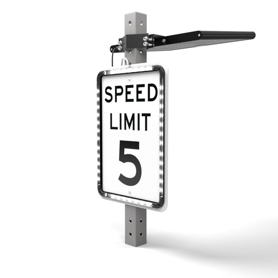 Helios Series 18"x24" Solar Powered Flashing MPH Speed Limit Sign