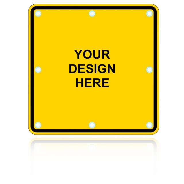 Custom Square Shape Solar Flashing LED Sign