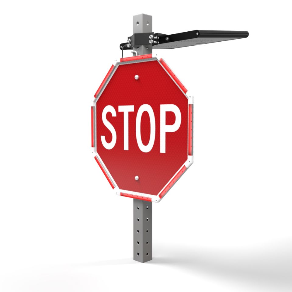24" Solar Flashing LED Octagon Retrofit Kit for Traffic Safety Signs