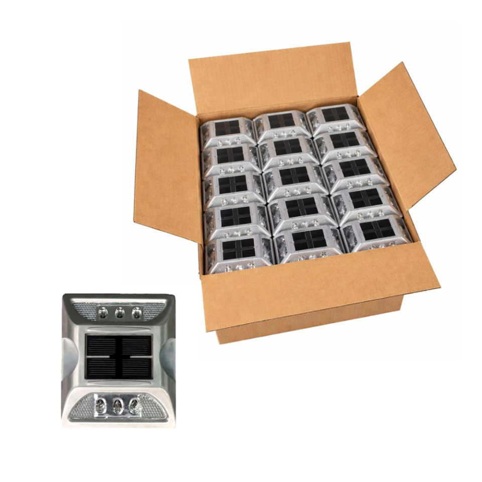 48 Pack - 2 Sided Solar Powered Road Marker for Enhanced Safety