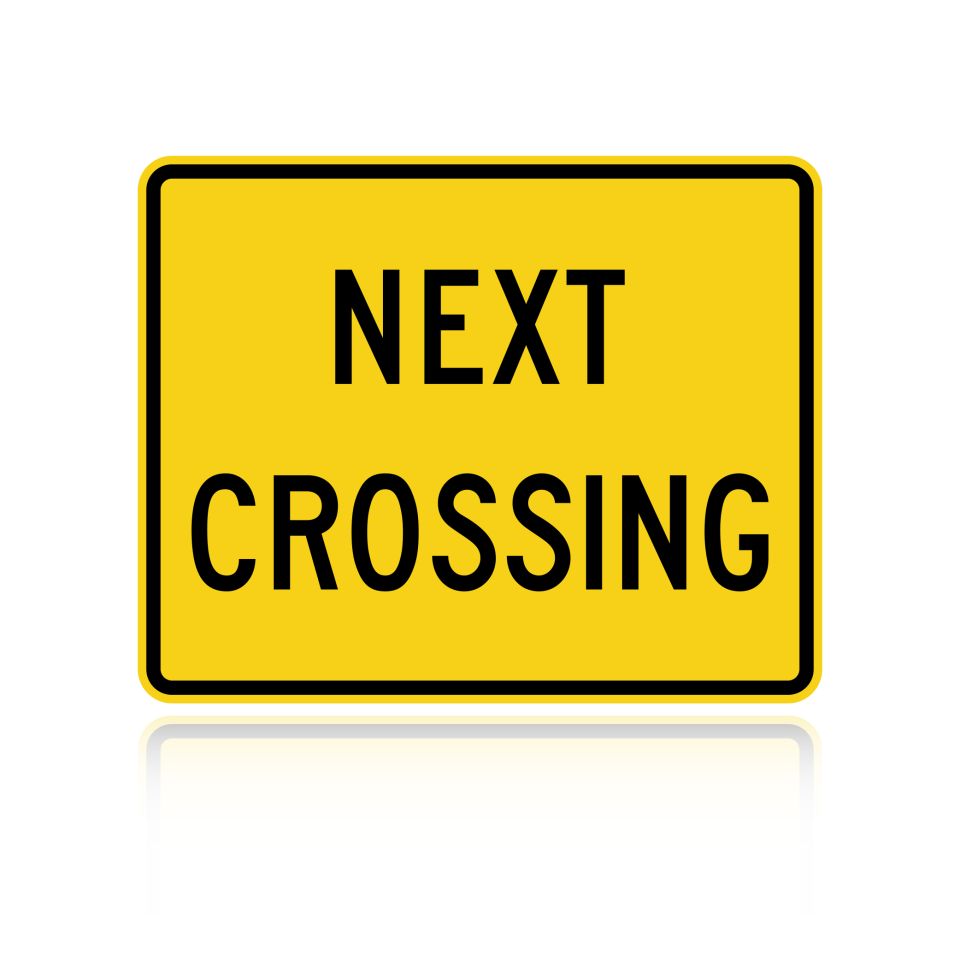 MUTCD W10-14P Next Crossing (plaque)