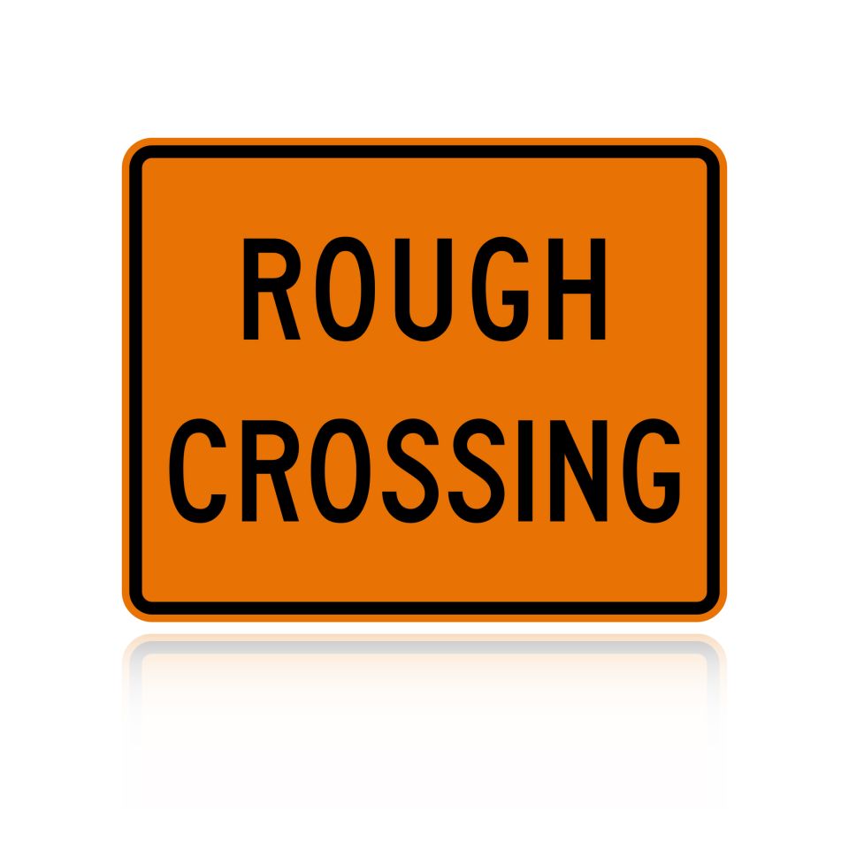 MUTCD W10-15P Rough Crossing (plaque)