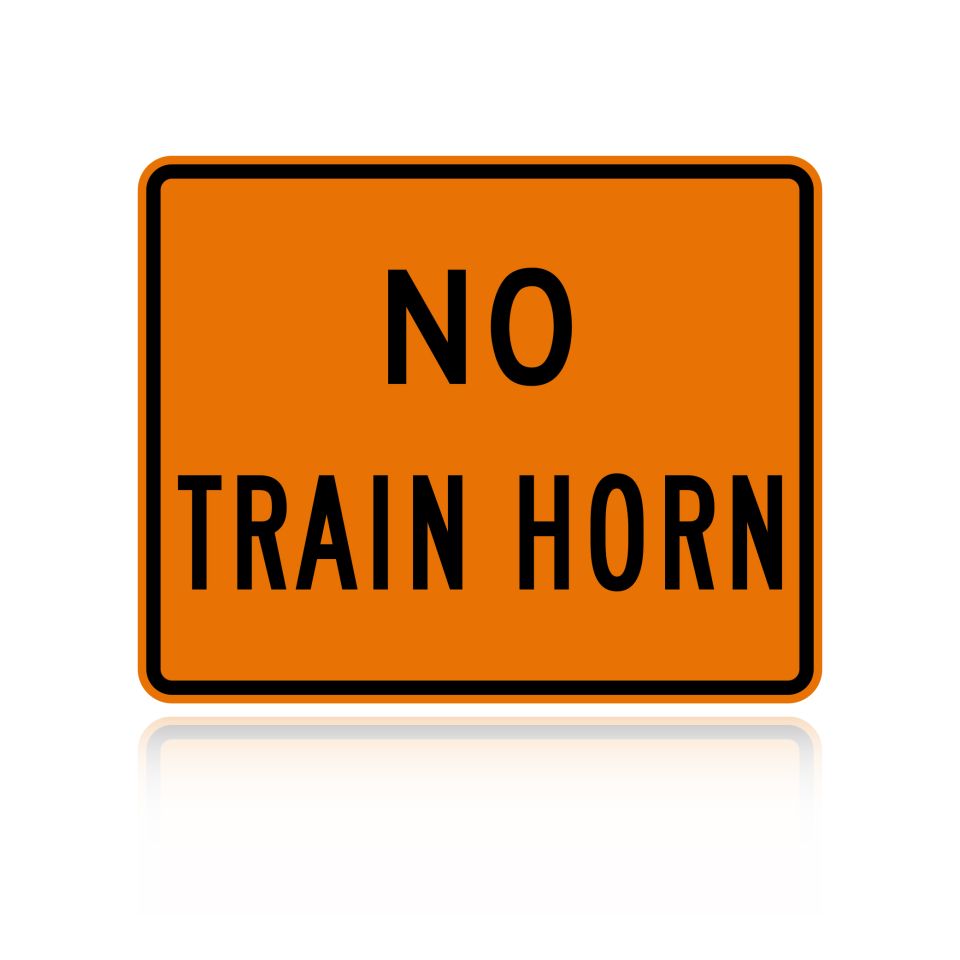 MUTCD W10-9P No Train Horn (plaque)