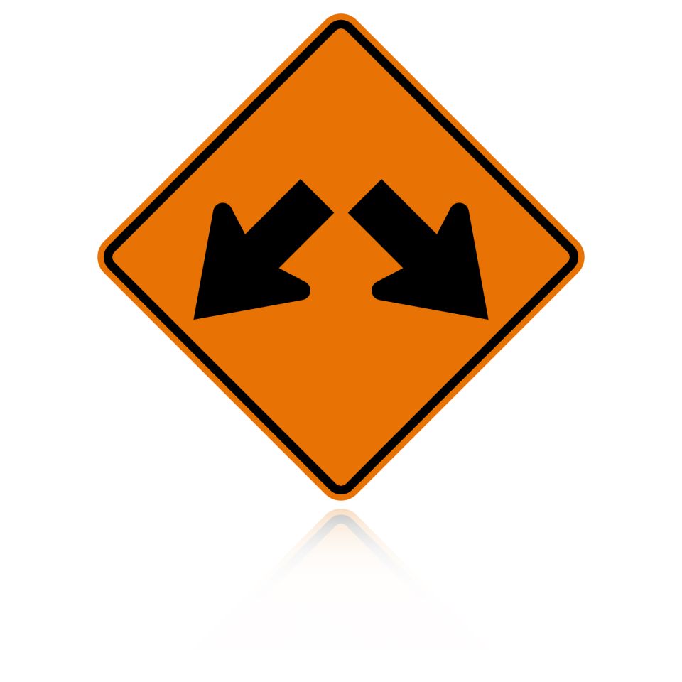 MUTCD W12-1 Double Arrow