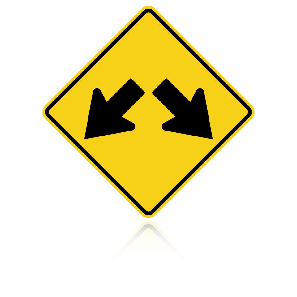 MUTCD W12-1 Double Arrow