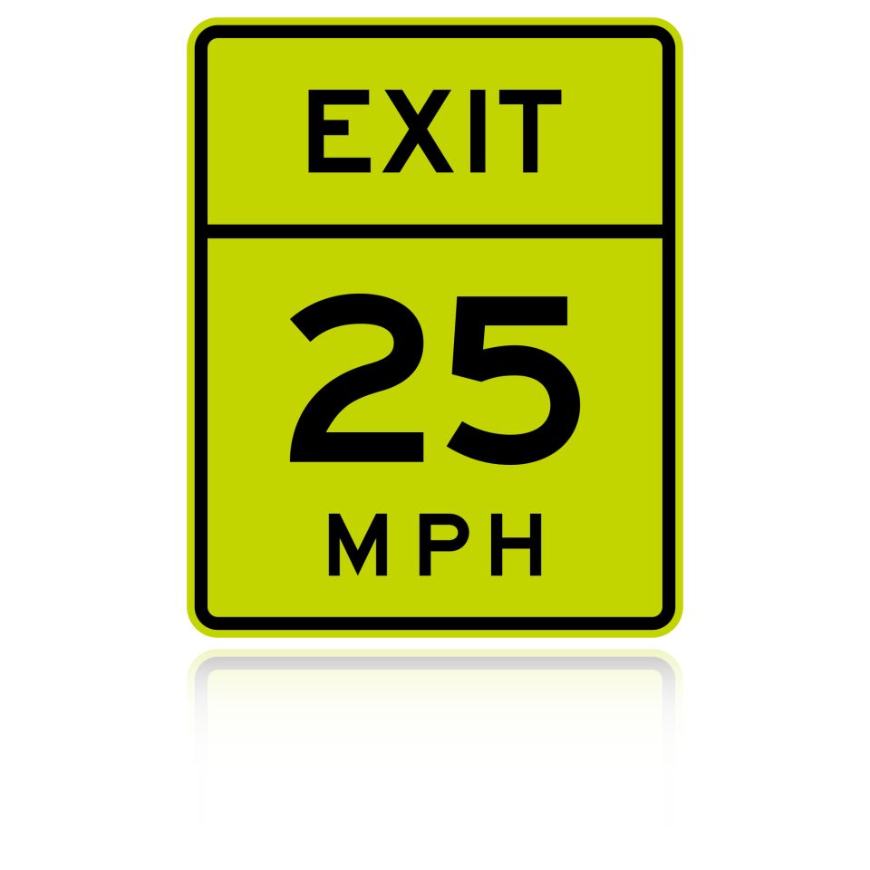 MUTCD W13-2 Advisory Exit 25 MPH