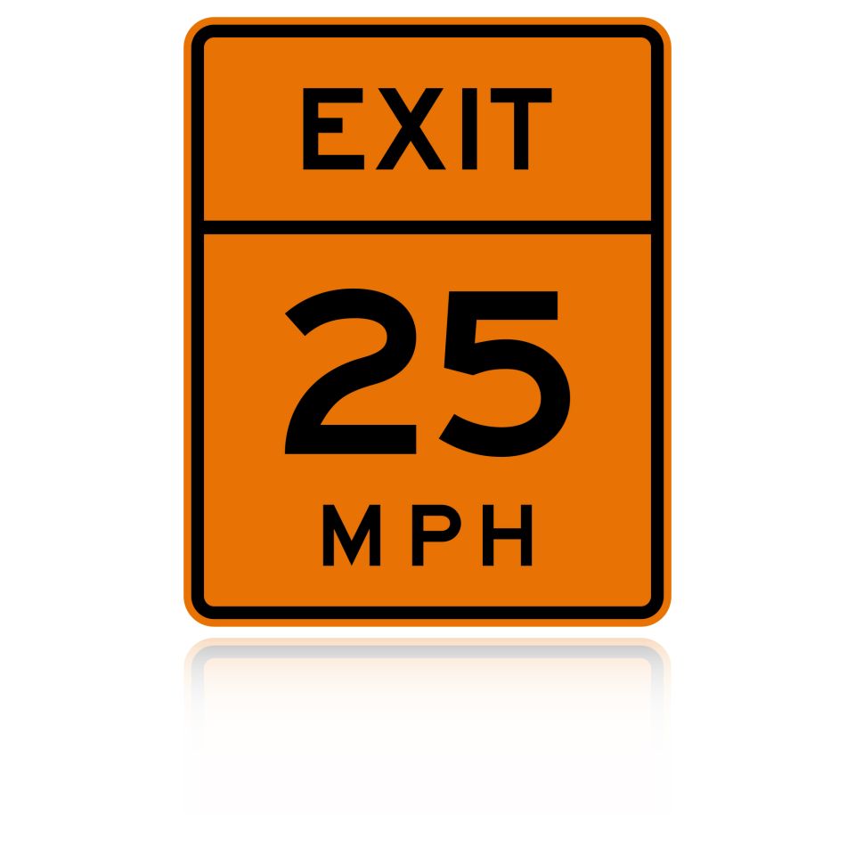 MUTCD W13-2 Advisory Exit 25 MPH