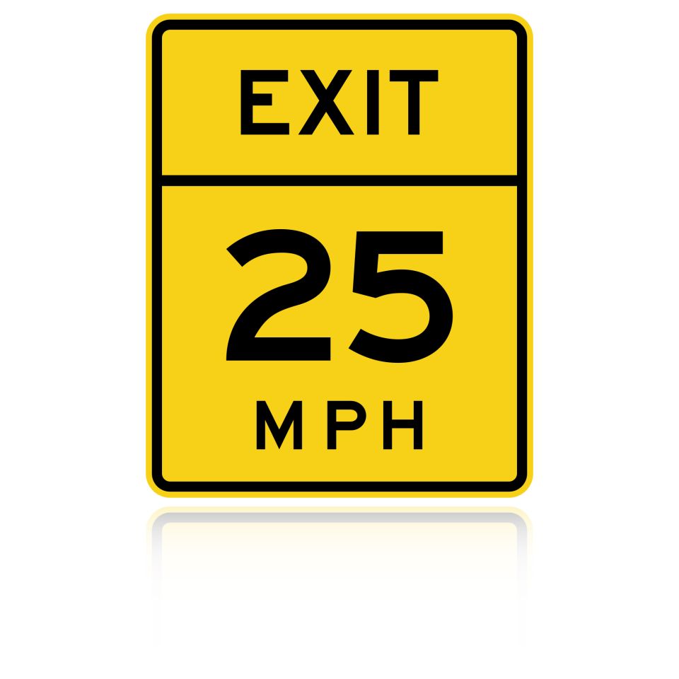 MUTCD W13-2 Advisory Exit 25 MPH