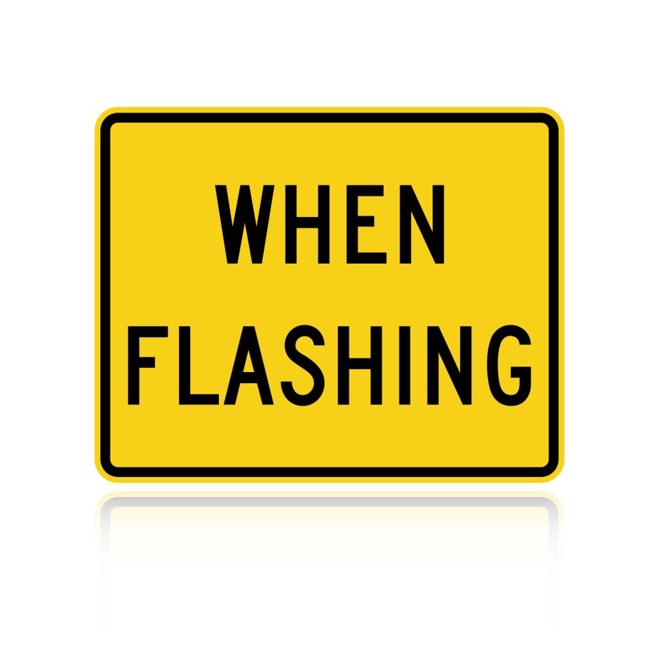 MUTCD W16-13P When Flashing