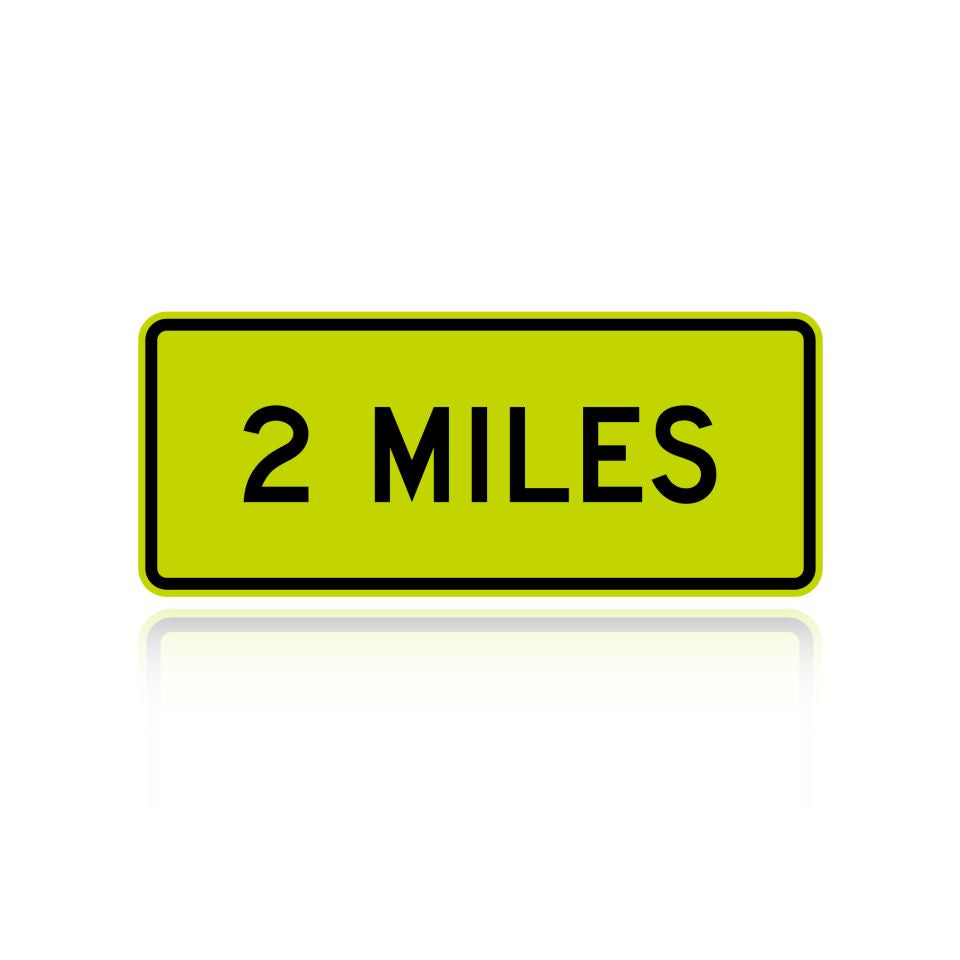 MUTCD W16-3AP (Distance) Miles (1 line) (plaque)