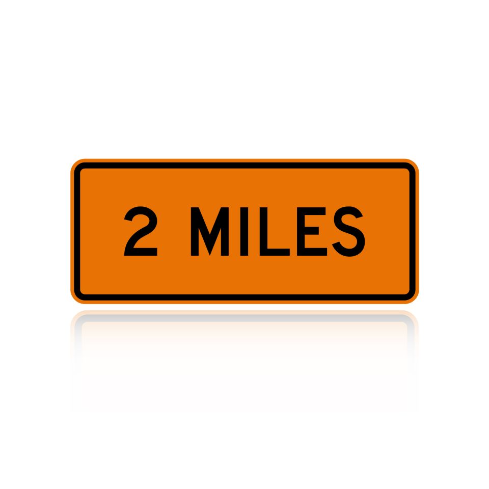 MUTCD W16-3AP (Distance) Miles (1 line) (plaque)