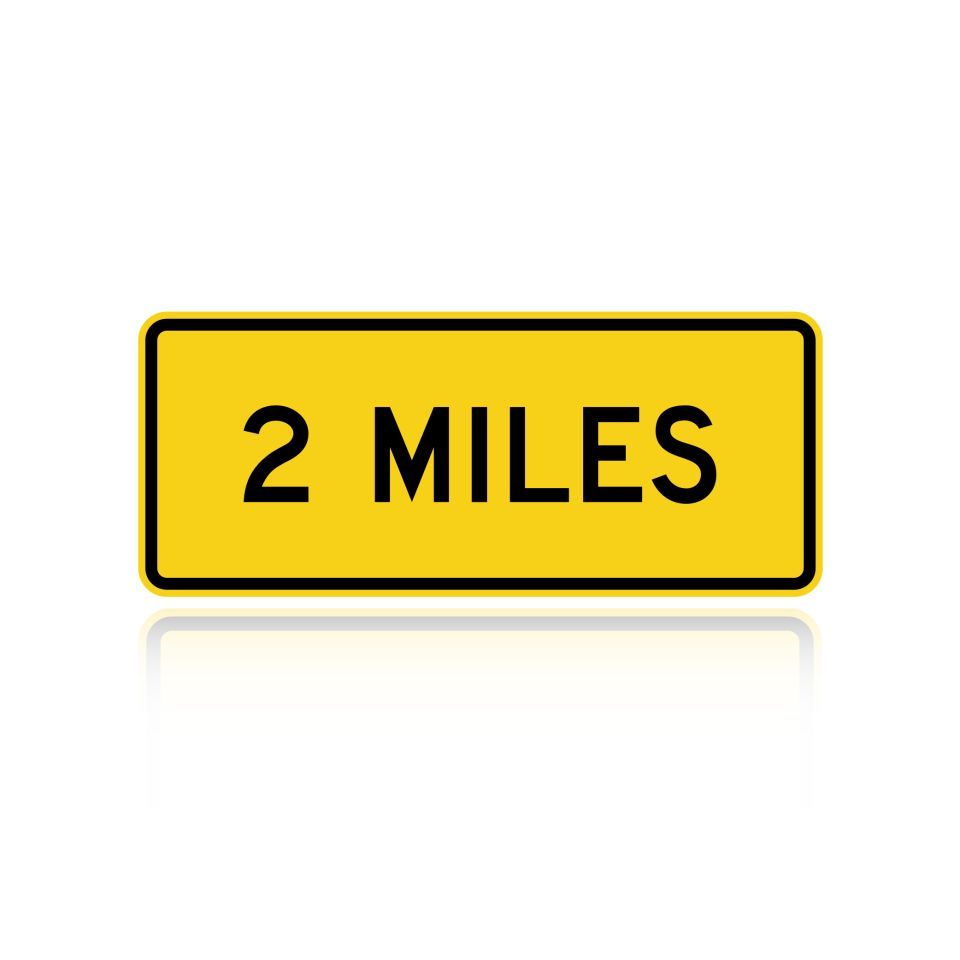MUTCD W16-3AP (Distance) Miles (1 line) (plaque)