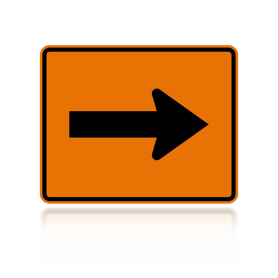 MUTCD W16-5PR Supplemental Right Arrow