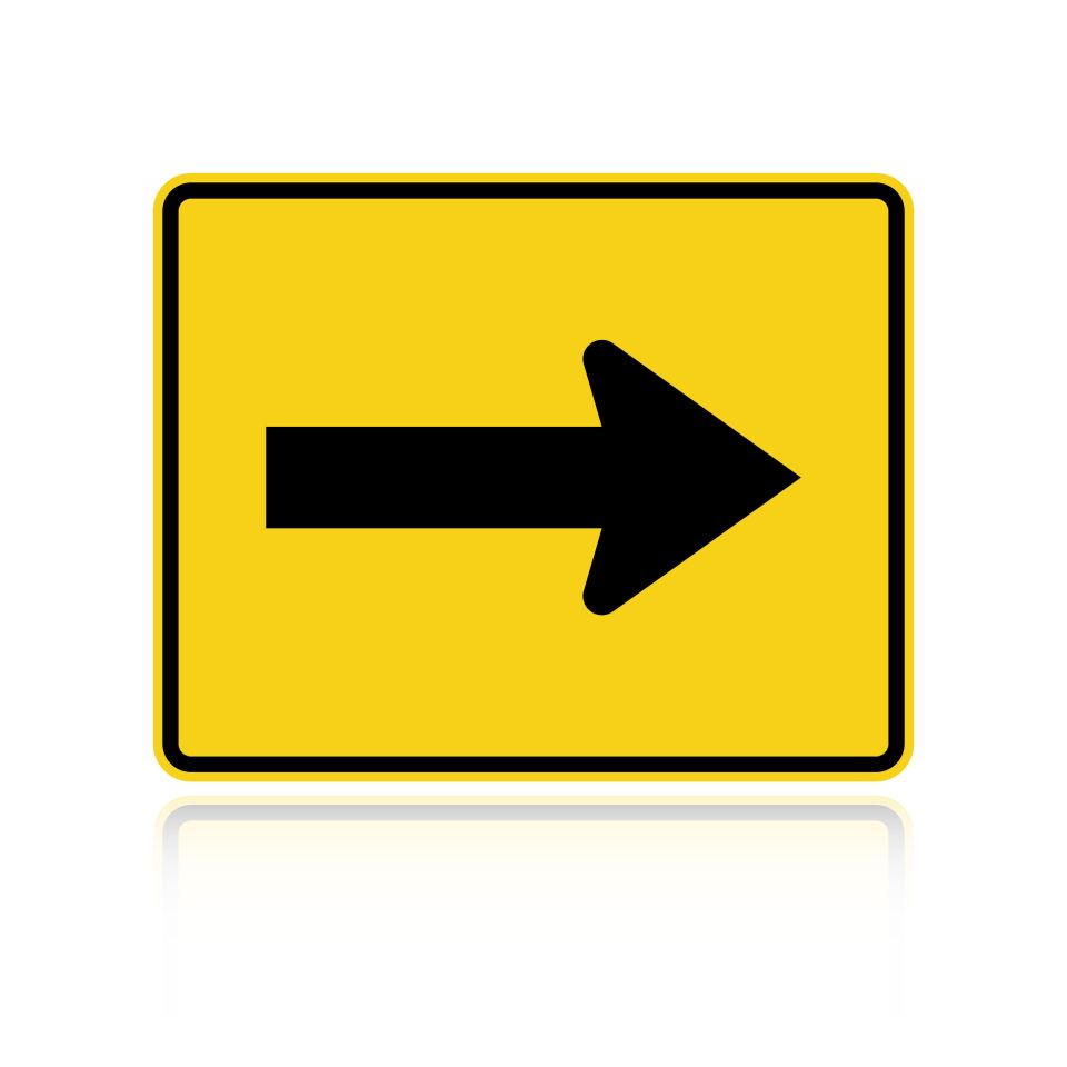 MUTCD W16-5PR Supplemental Right Arrow
