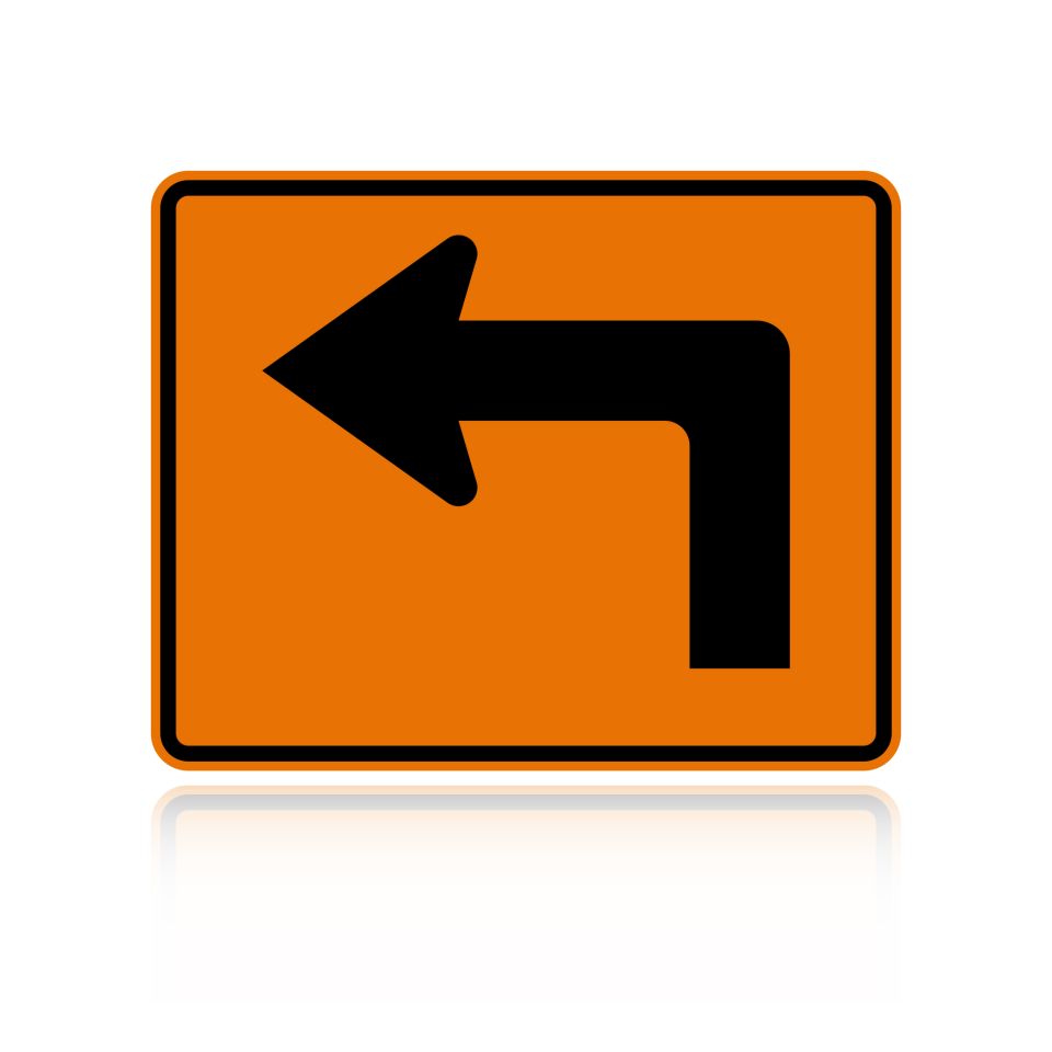 MUTCD W16-6PL Supplemental Advance Left Arrow