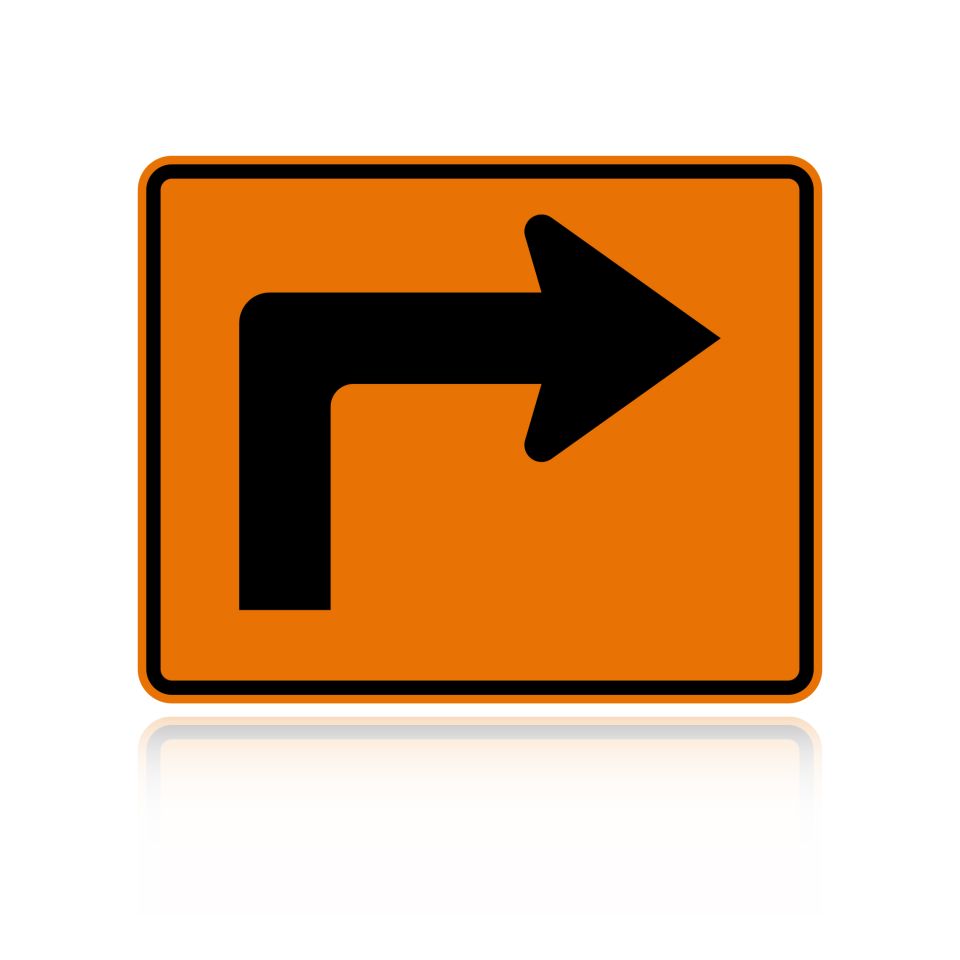 MUTCD W16-6PR Supplemental Advance Right Arrow
