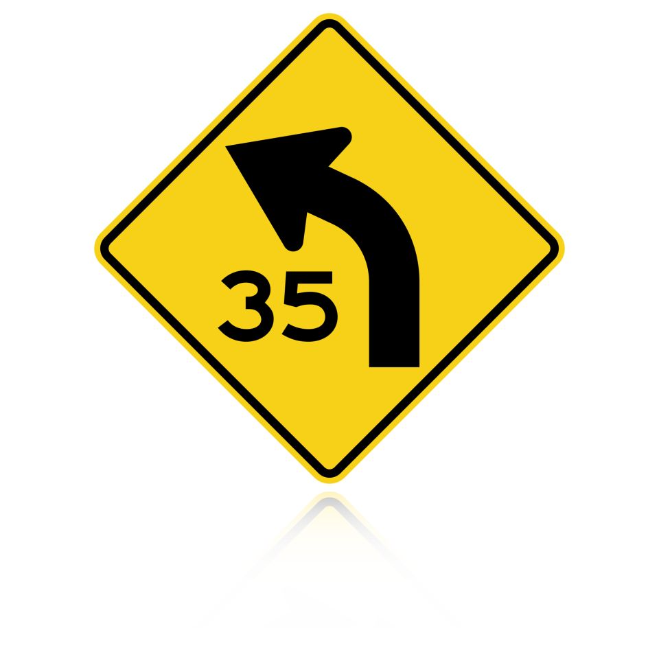 MUTCD W1-2L Curve Left