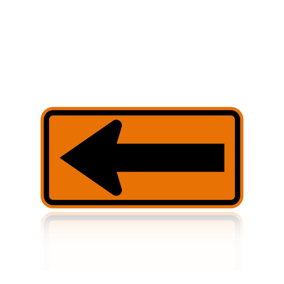 MUTCD W1-6L One Direction Large Left Arrow