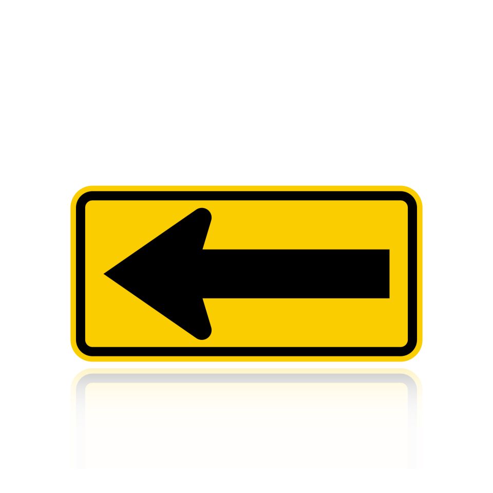MUTCD W1-6L One Direction Large Left Arrow