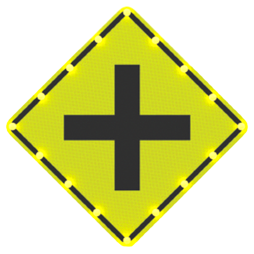 30" Flashing Intersection Ahead Sign