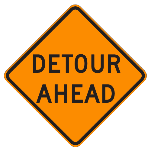 MUTCD W20-2 Detour Ahead
