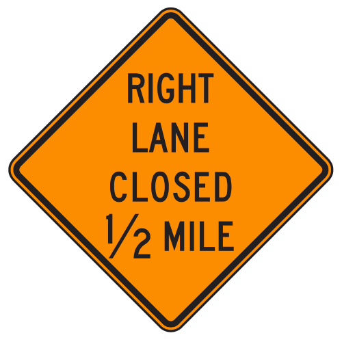 MUTCD W20-5 Right Lane Closed