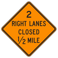 MUTCD W20-5a Right Lanes Closed
