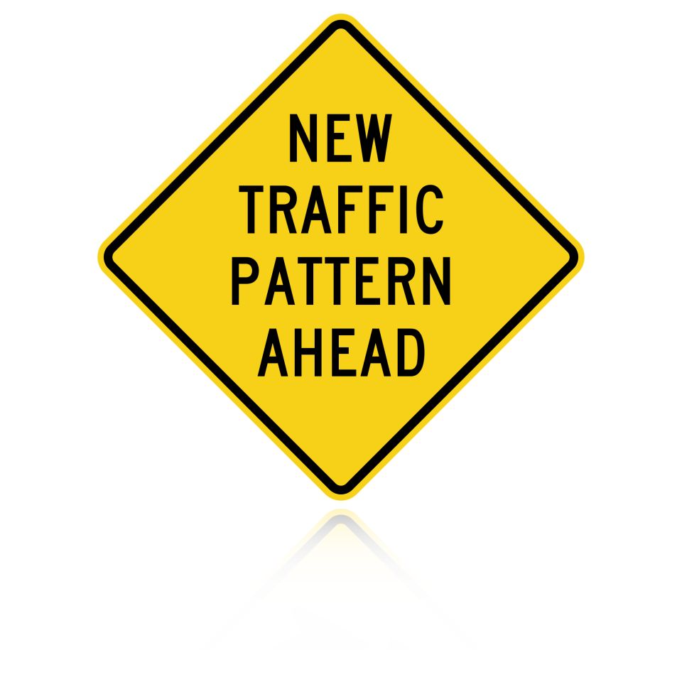 MUTCD W23-2 New Traffic Pattern Ahead