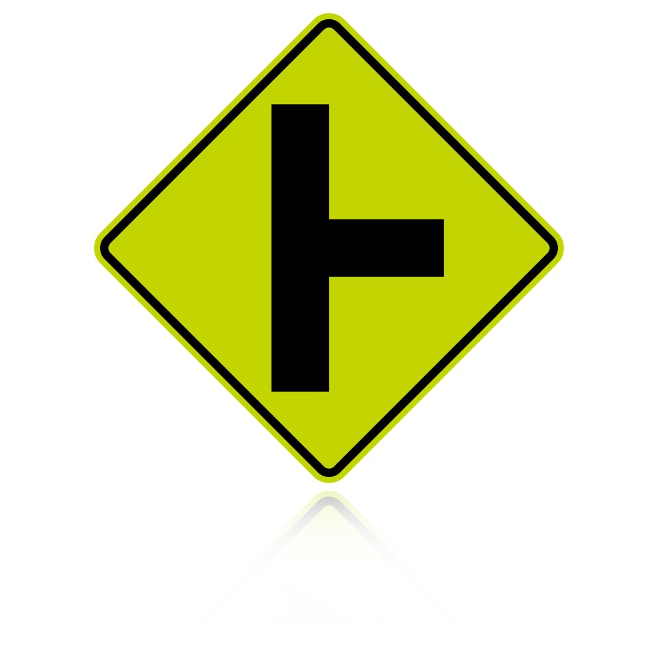 MUTCD W2-2R Side Road Intersection Right